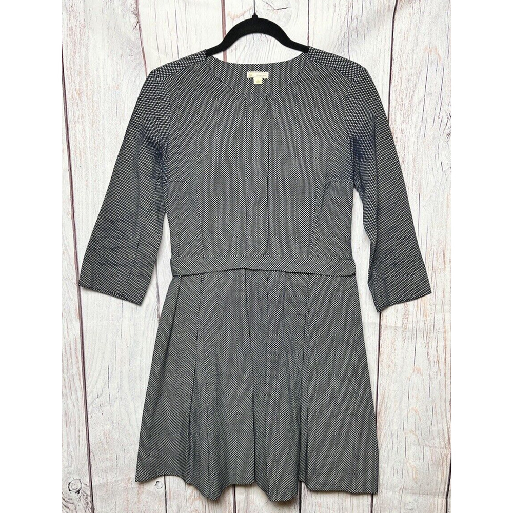 Gap Design And Crafted Fit And Flare Dress 1/2 Sleeves Black And White Size 4